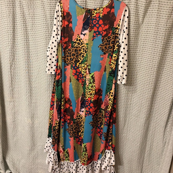 🐆 Nuggles Long Sleeve Patchwork Dress 🐆 - Picture 2 of 5